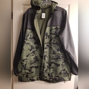 Men's Adidas Fleece Lined Hooded Camo Winter Sporty Jacket 2XL